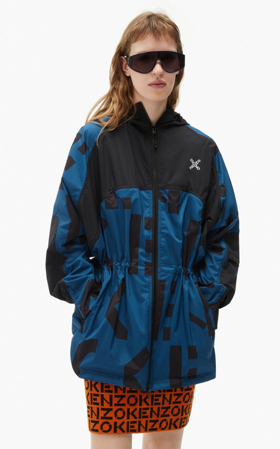 Kenzo Sport lightweight monogram Ženska Parka Temno Modra SI-3926960